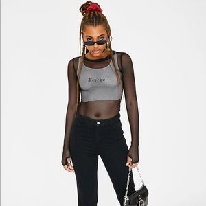 NWOT Current Mood Fishnet Top S
